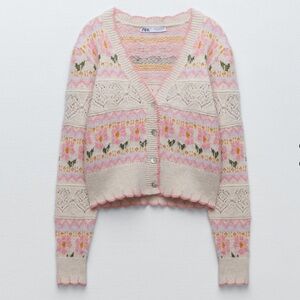 Zara floral cardigan size small